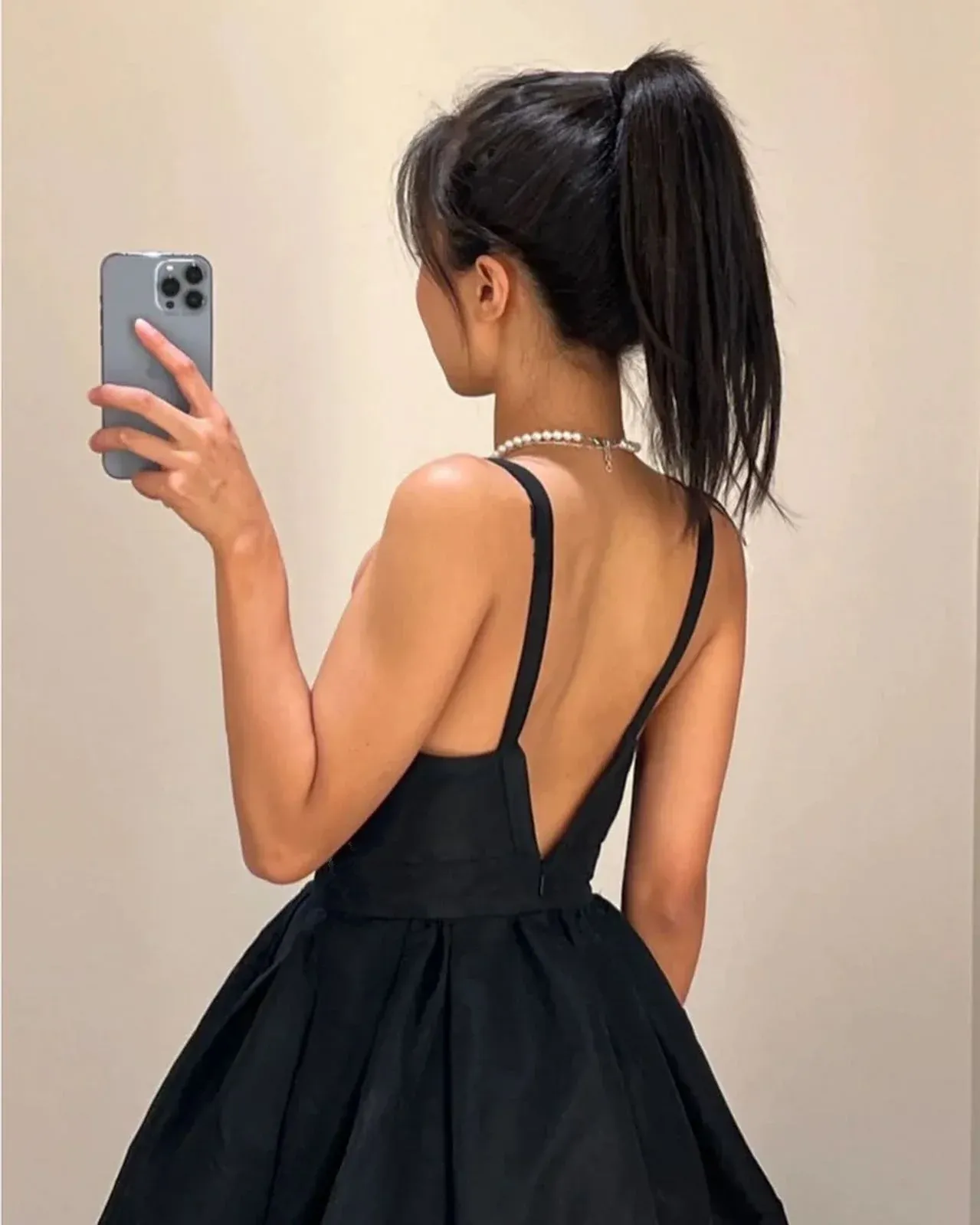 Black V Neck Backless A-Line Homecoming Dress, DP2169