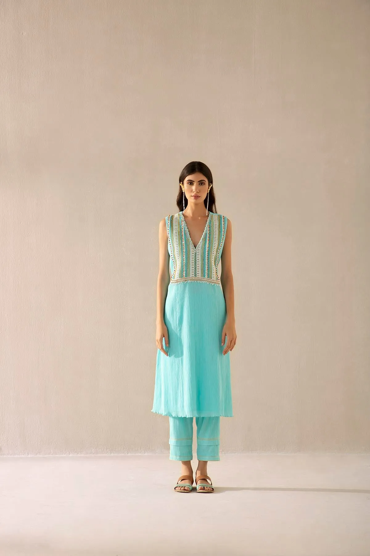 Blue Moon Lace Kurta Set