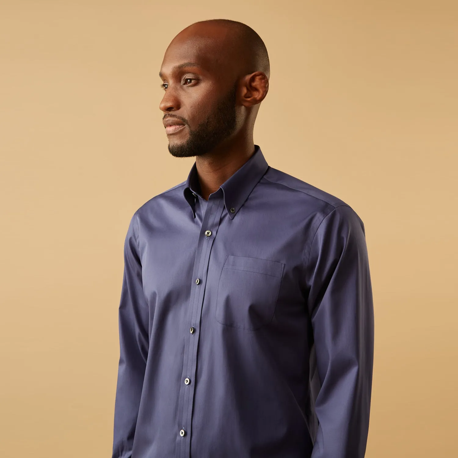 Blue Piece Dyed Weekend Fit Suffolk Shirt