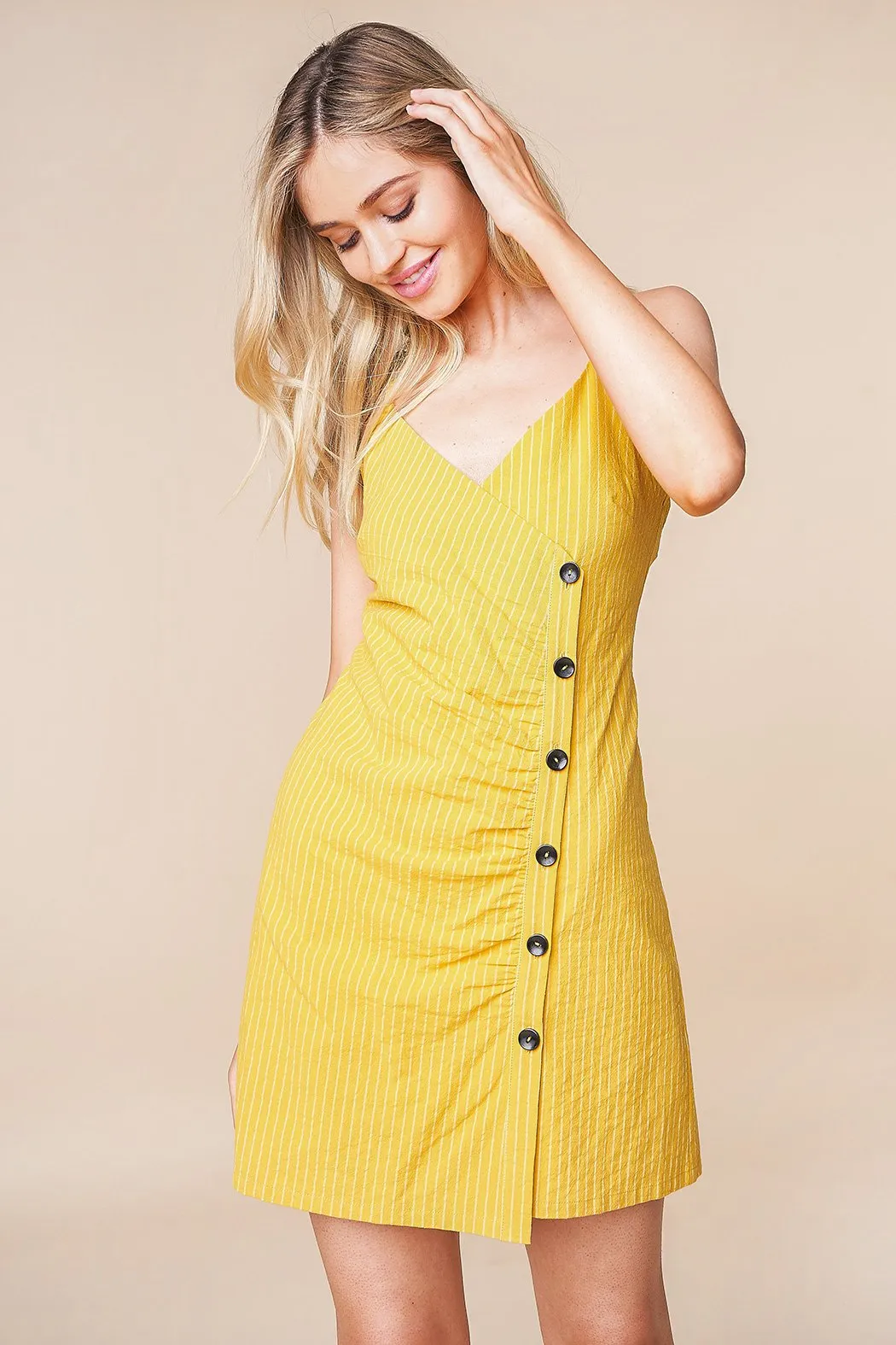 Boss Babe Pinstripe Slip Dress