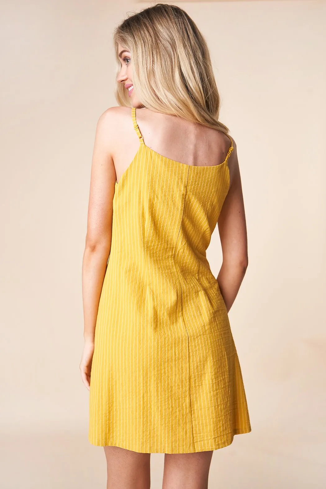 Boss Babe Pinstripe Slip Dress