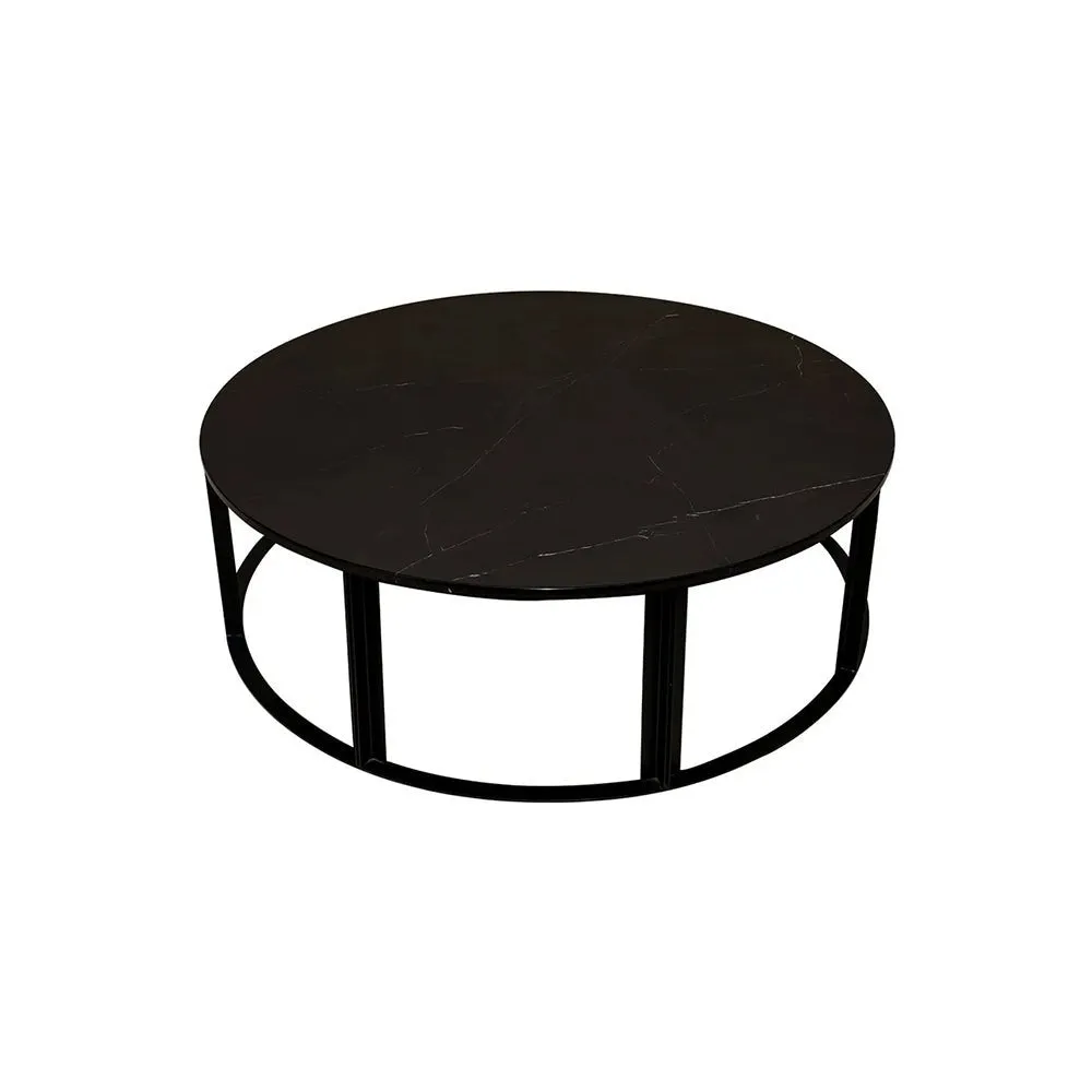 Bowie Marble Coffee Table - Medium Black