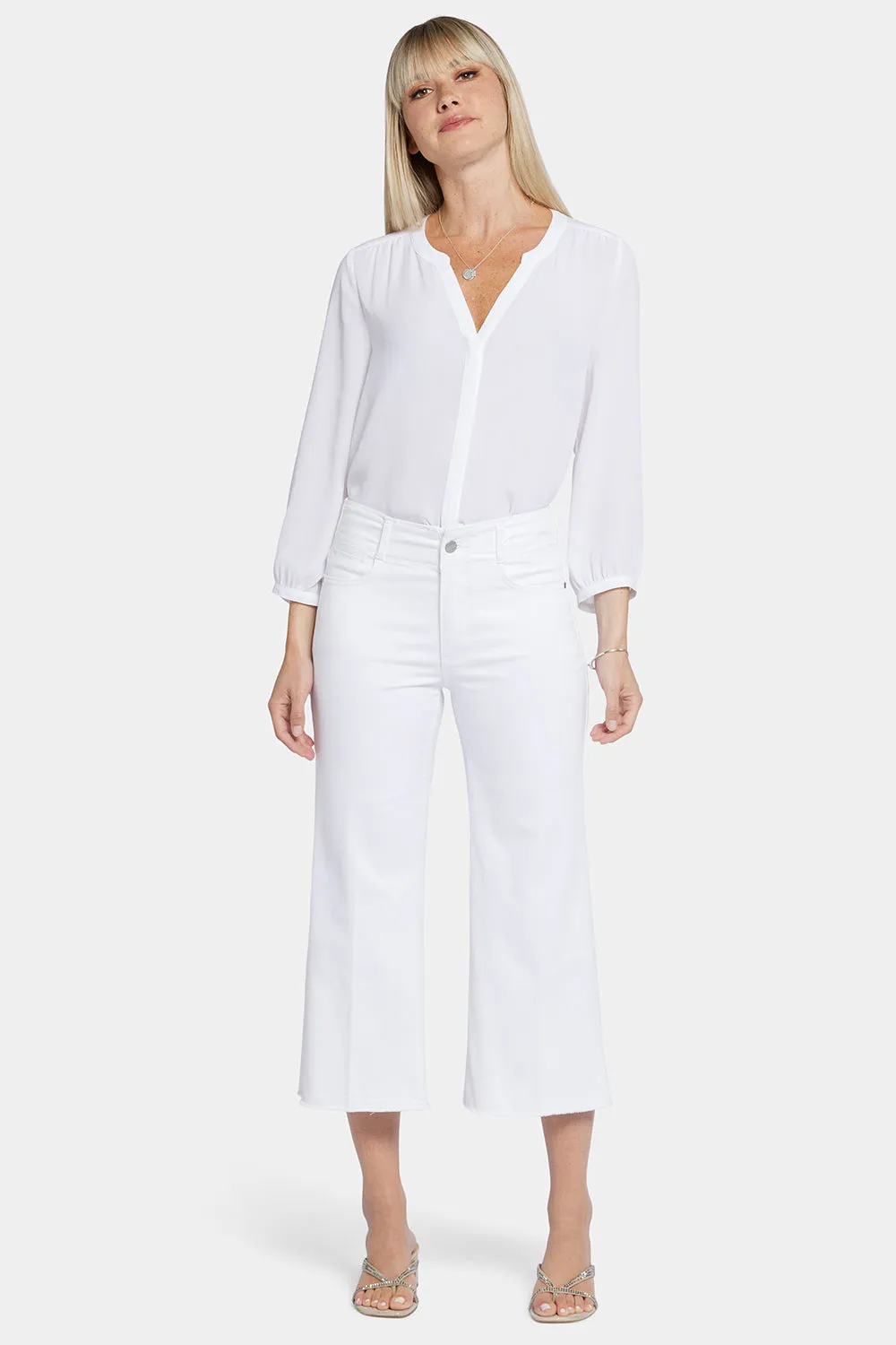 Brigitte Wide Leg Capri Jeans - Optic White