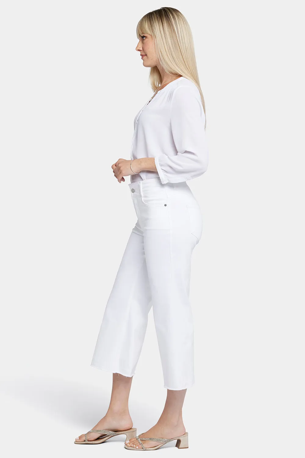 Brigitte Wide Leg Capri Jeans - Optic White