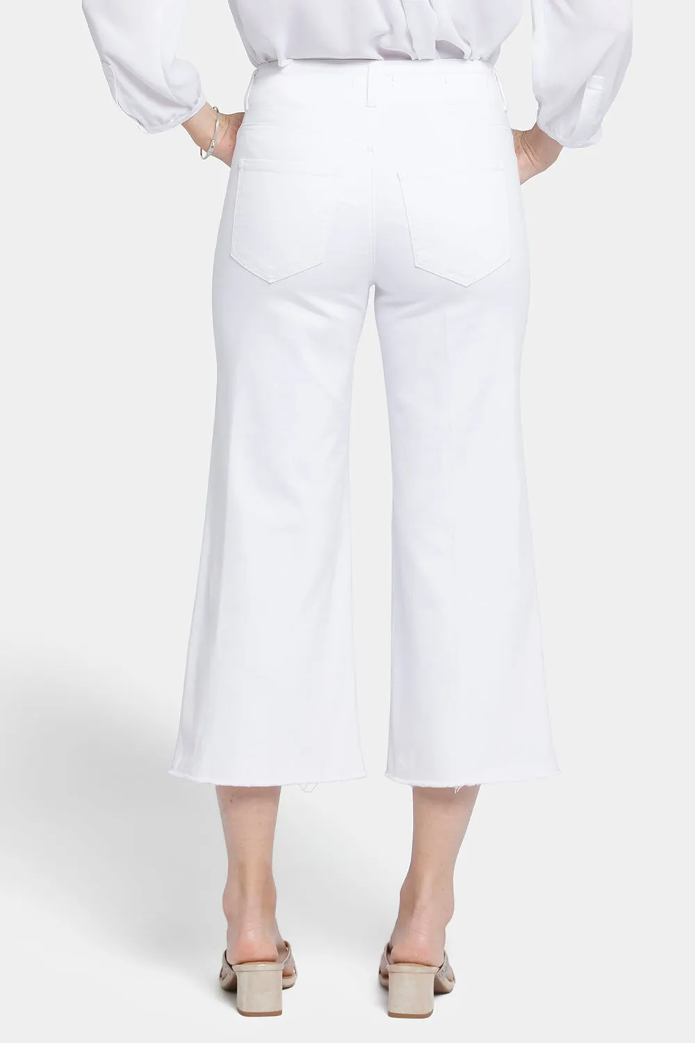 Brigitte Wide Leg Capri Jeans - Optic White