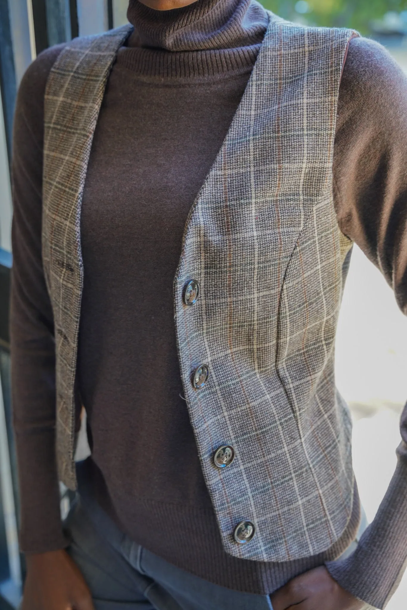 Brown Check Waistcoat