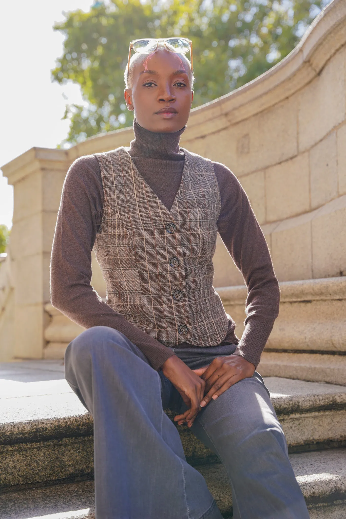 Brown Check Waistcoat