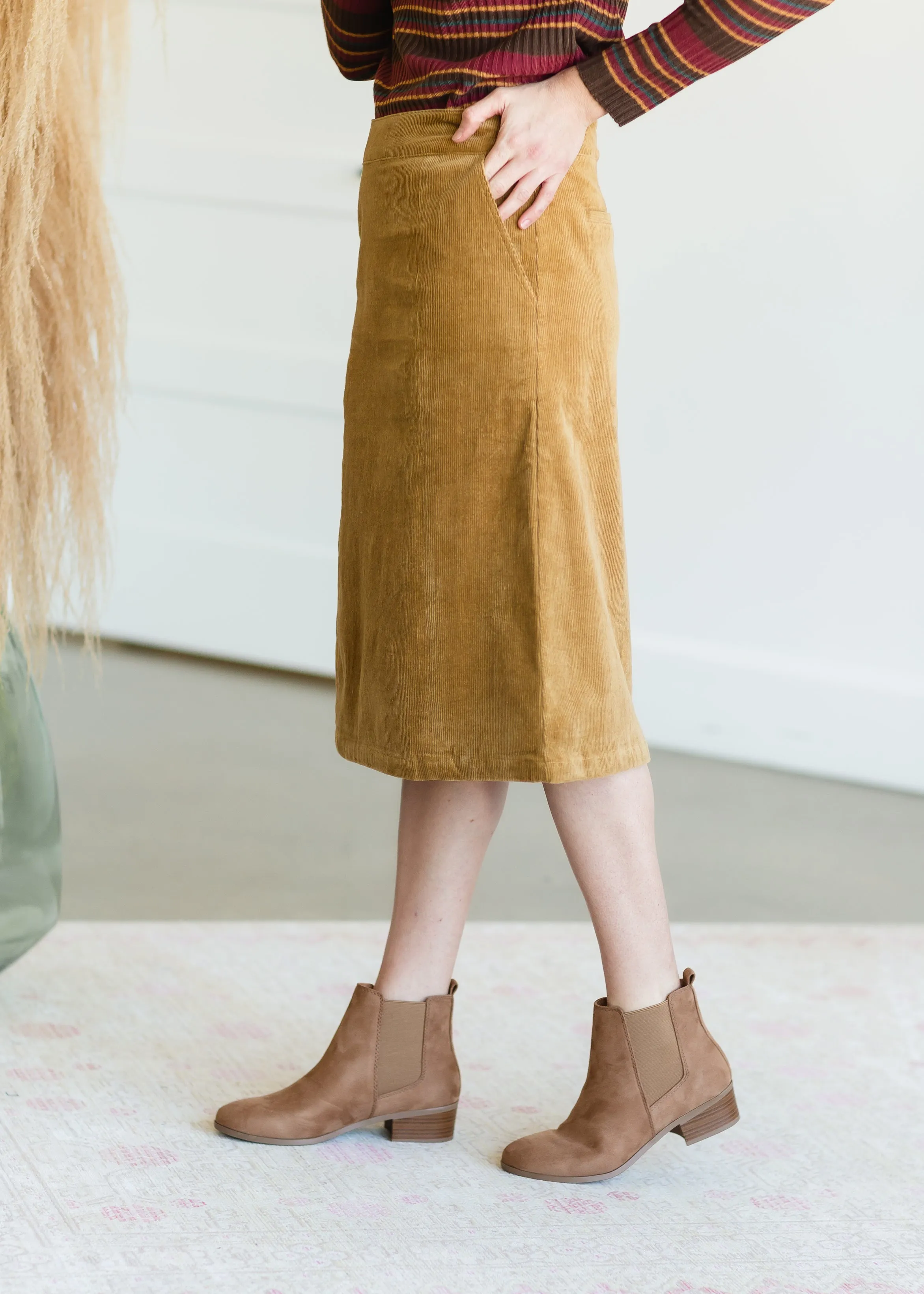 Brown Suede Ribbed Bootie - FINAL SALE