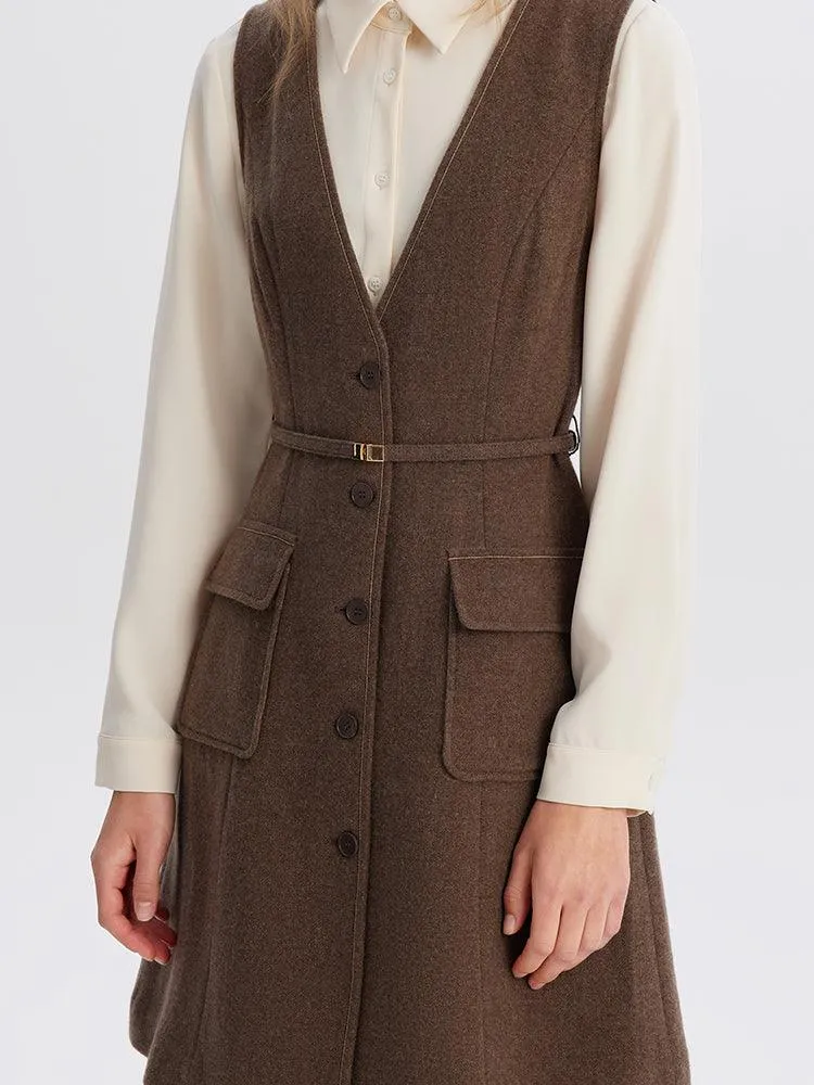 Brown Washable Wool Two-Piece Suit