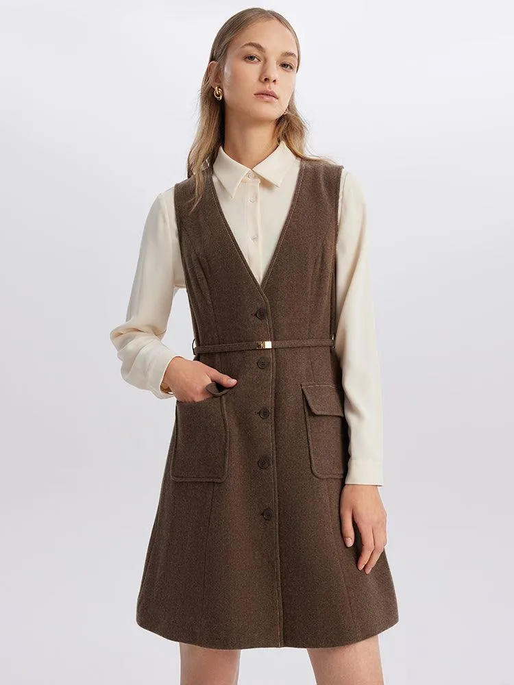 Brown Washable Wool Two-Piece Suit