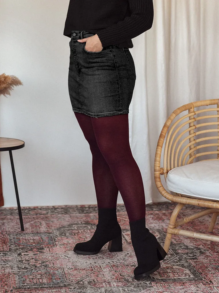 Burgundy Lyocell 80D warm tights