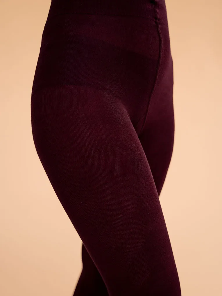 Burgundy Lyocell 80D warm tights