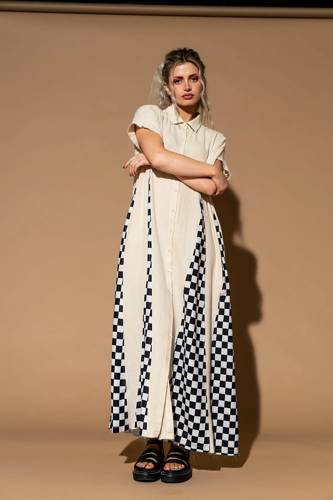 California Cool Oversized Maxi Dress in Sand