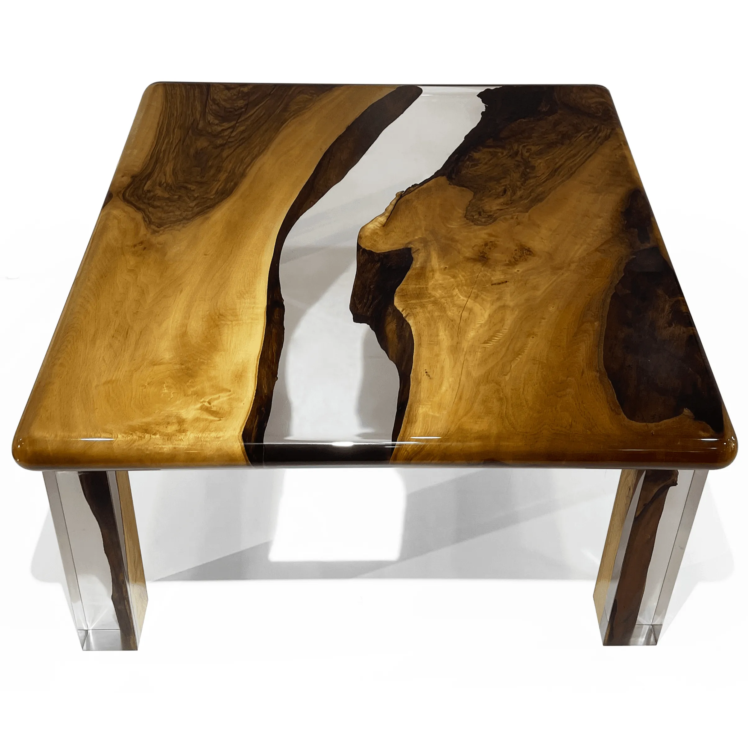 Camene Walnut Wood Square Coffee Table