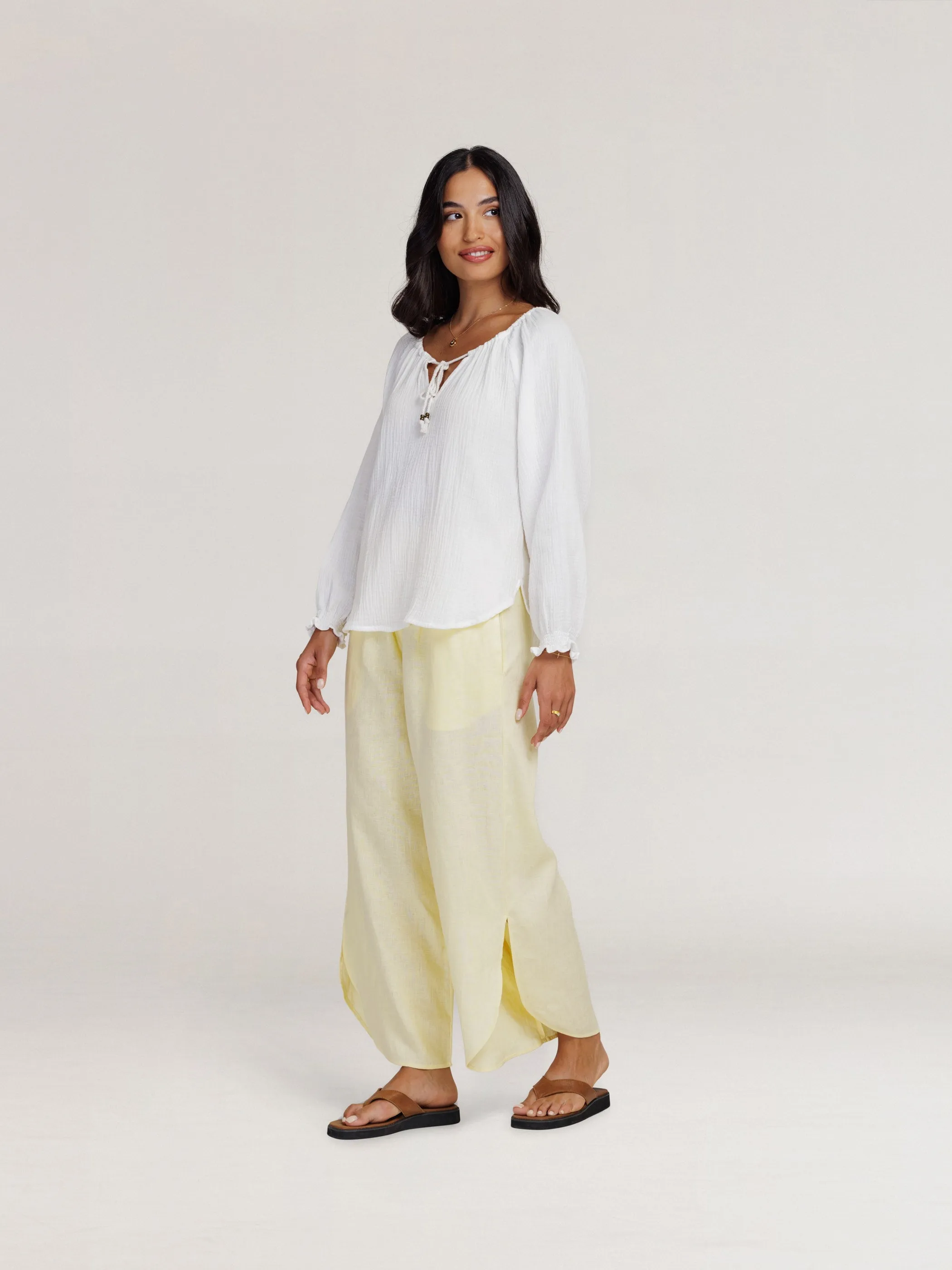 Capri Cotton Blouse Ivory