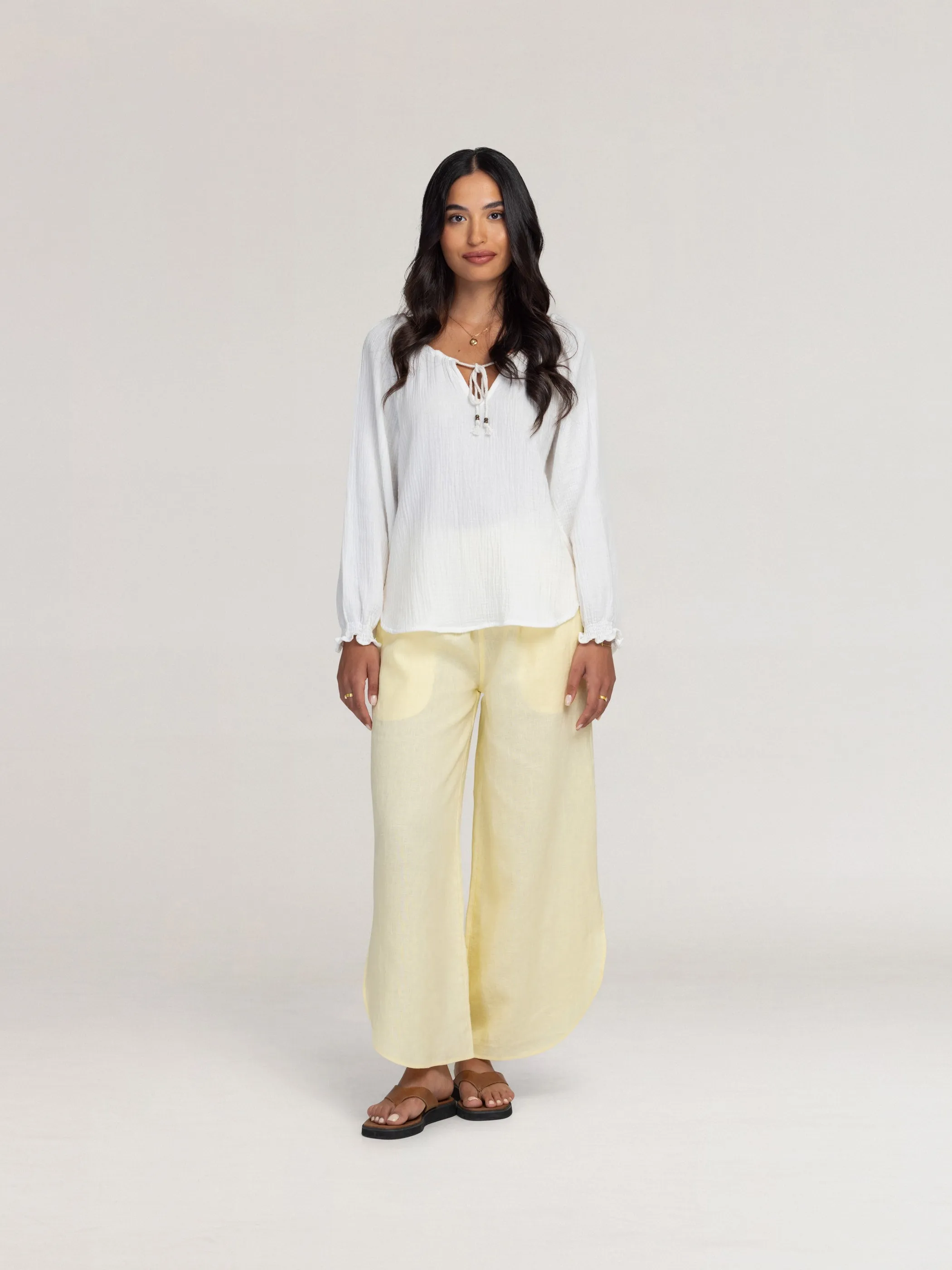 Capri Cotton Blouse Ivory