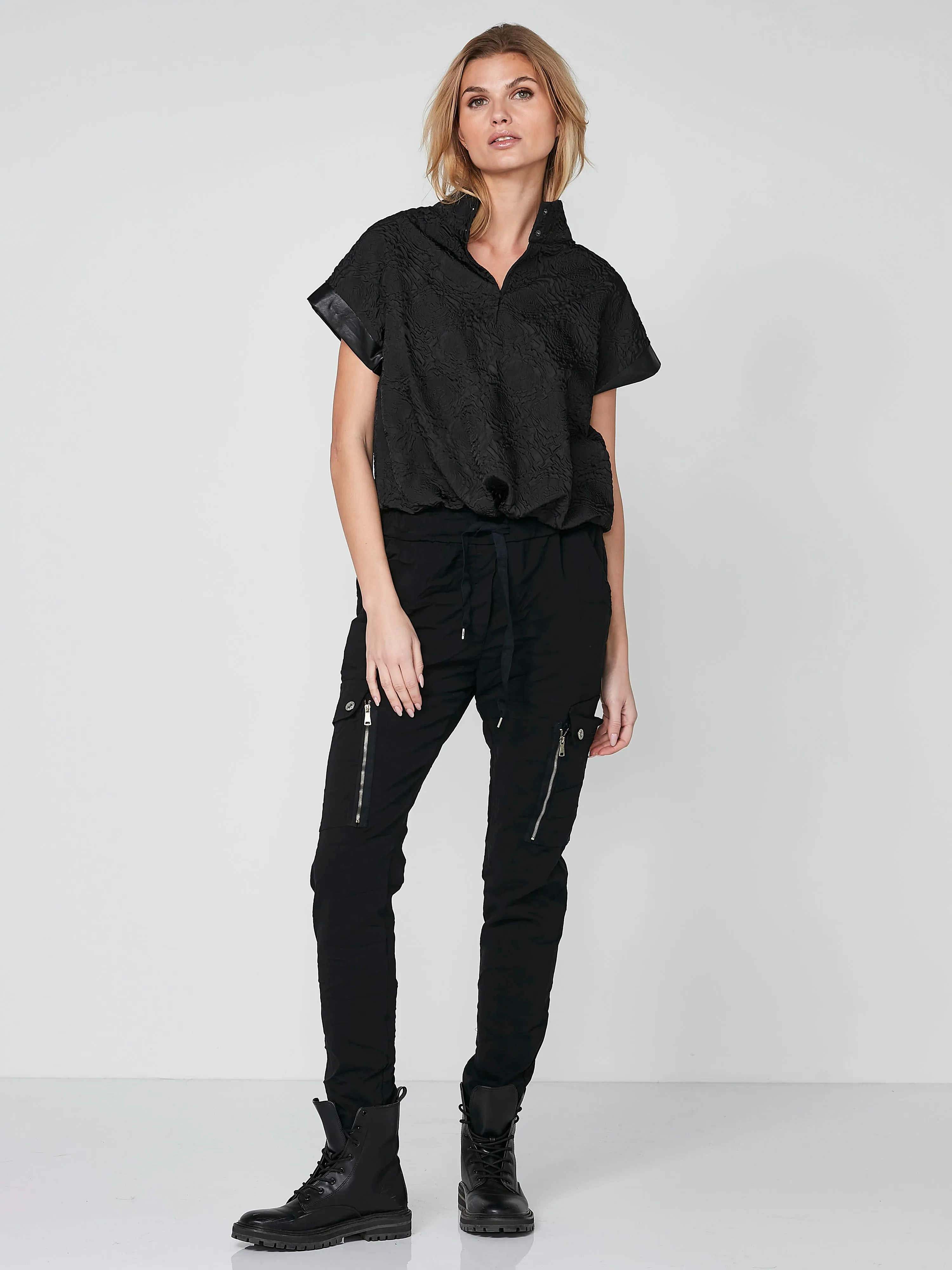 CARMEN cargo trousers - Solid black