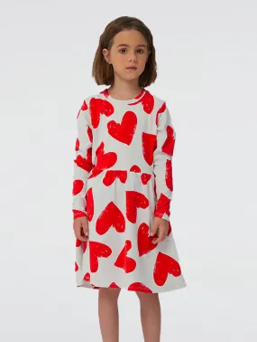 Casual Heart Print A-Line Dress