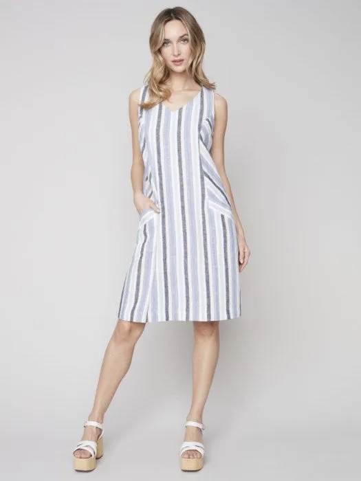 C.B 3115 Striped A-Line Dress