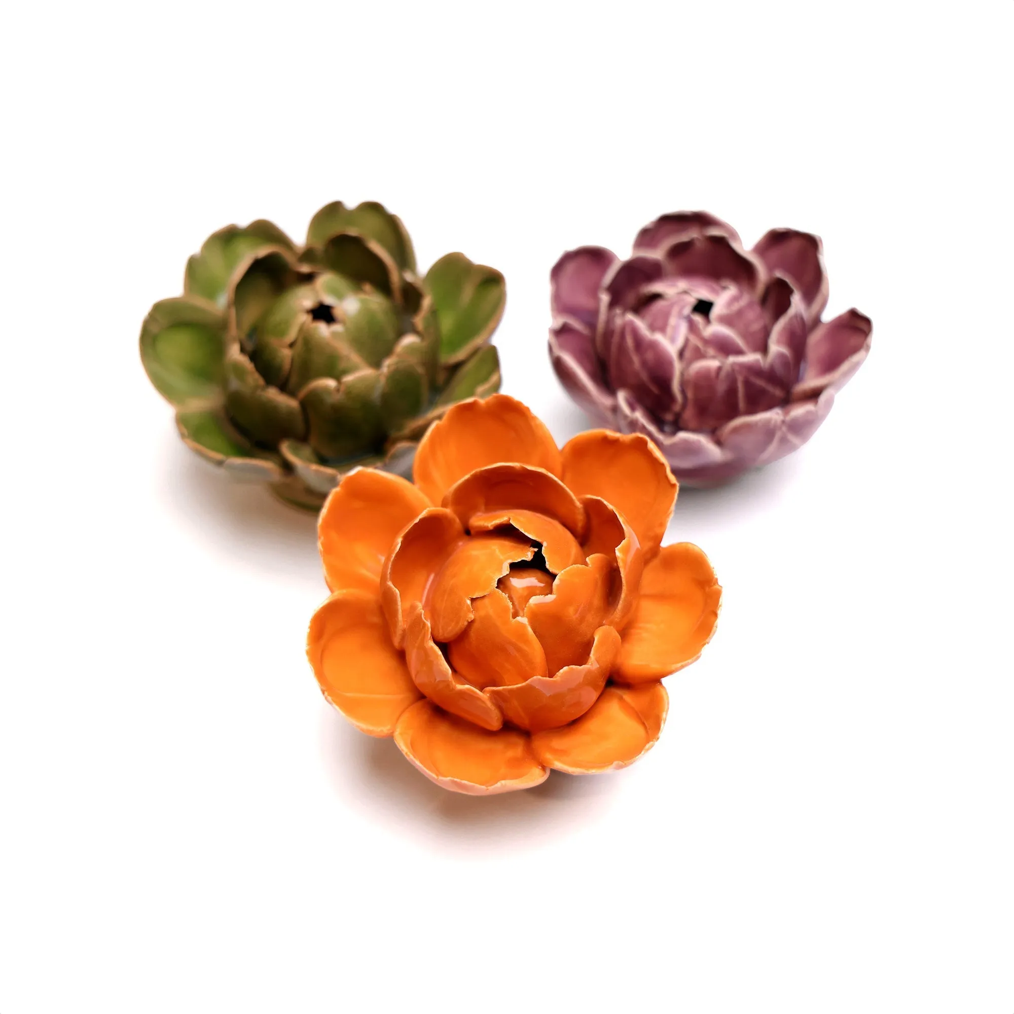 Ceramic Bloom: Orange Peony