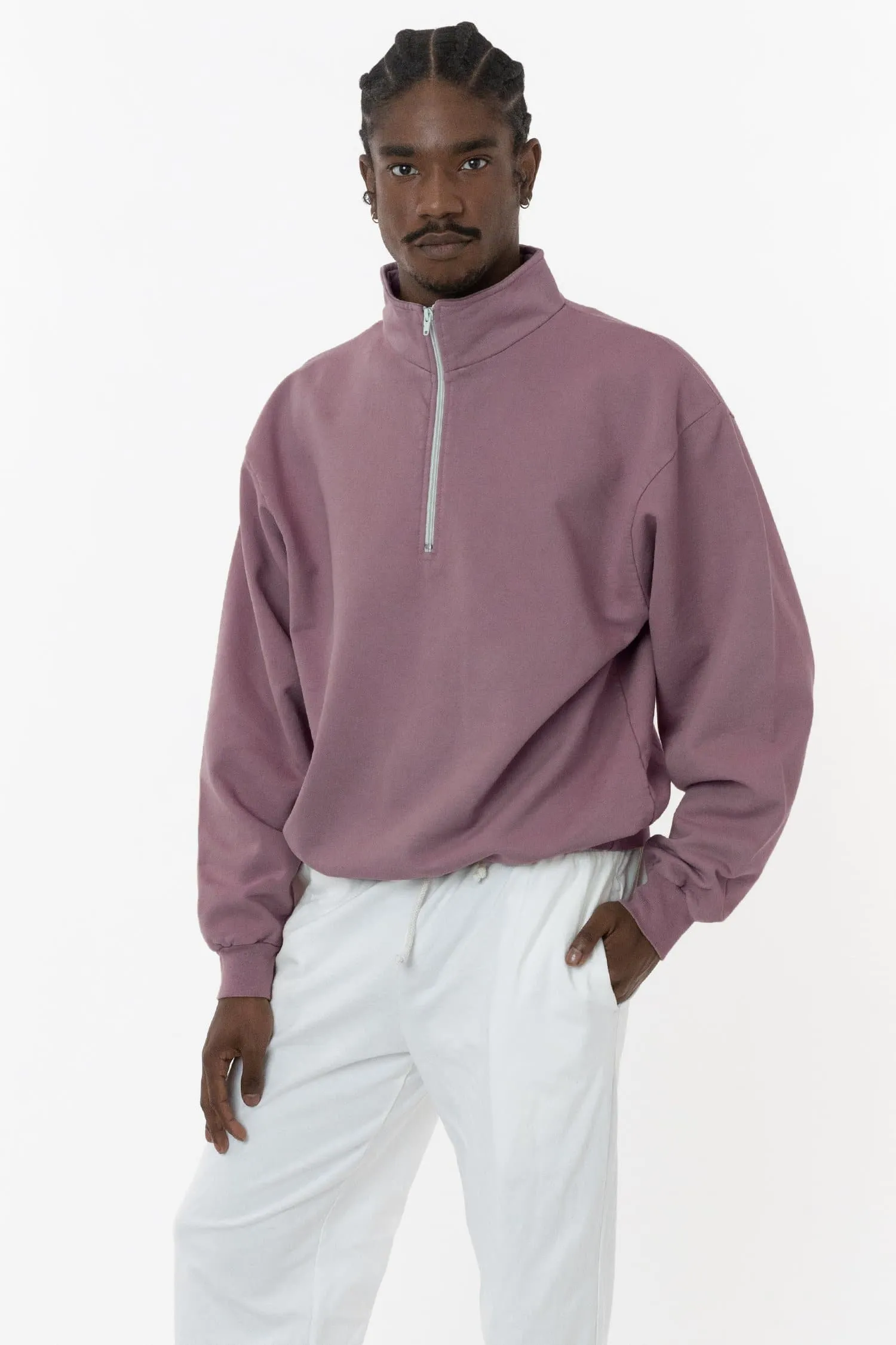 CF408GD - 10 oz. Garment Dye Cotton Fleece Half Zip Pullover