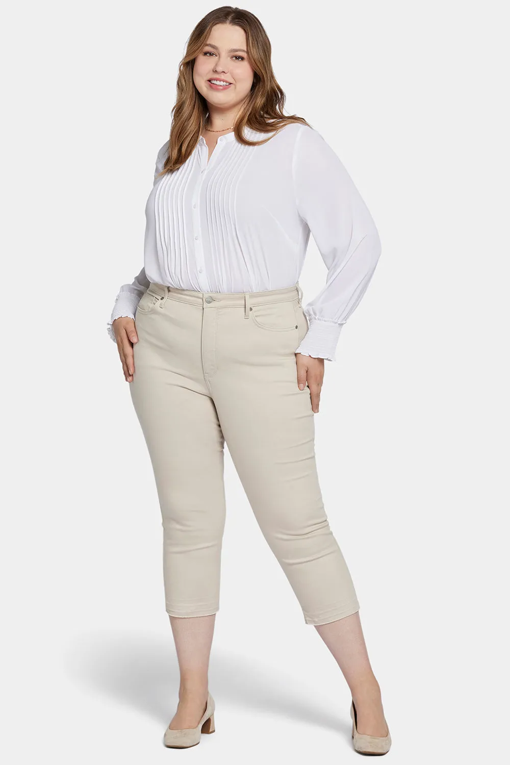 Chloe Capri Jeans In Plus Size - Feather