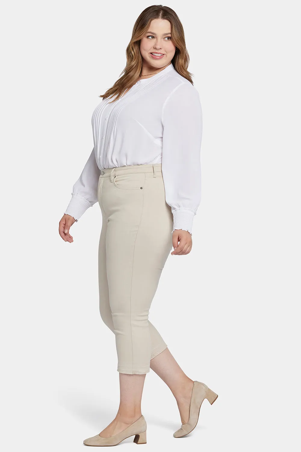 Chloe Capri Jeans In Plus Size - Feather