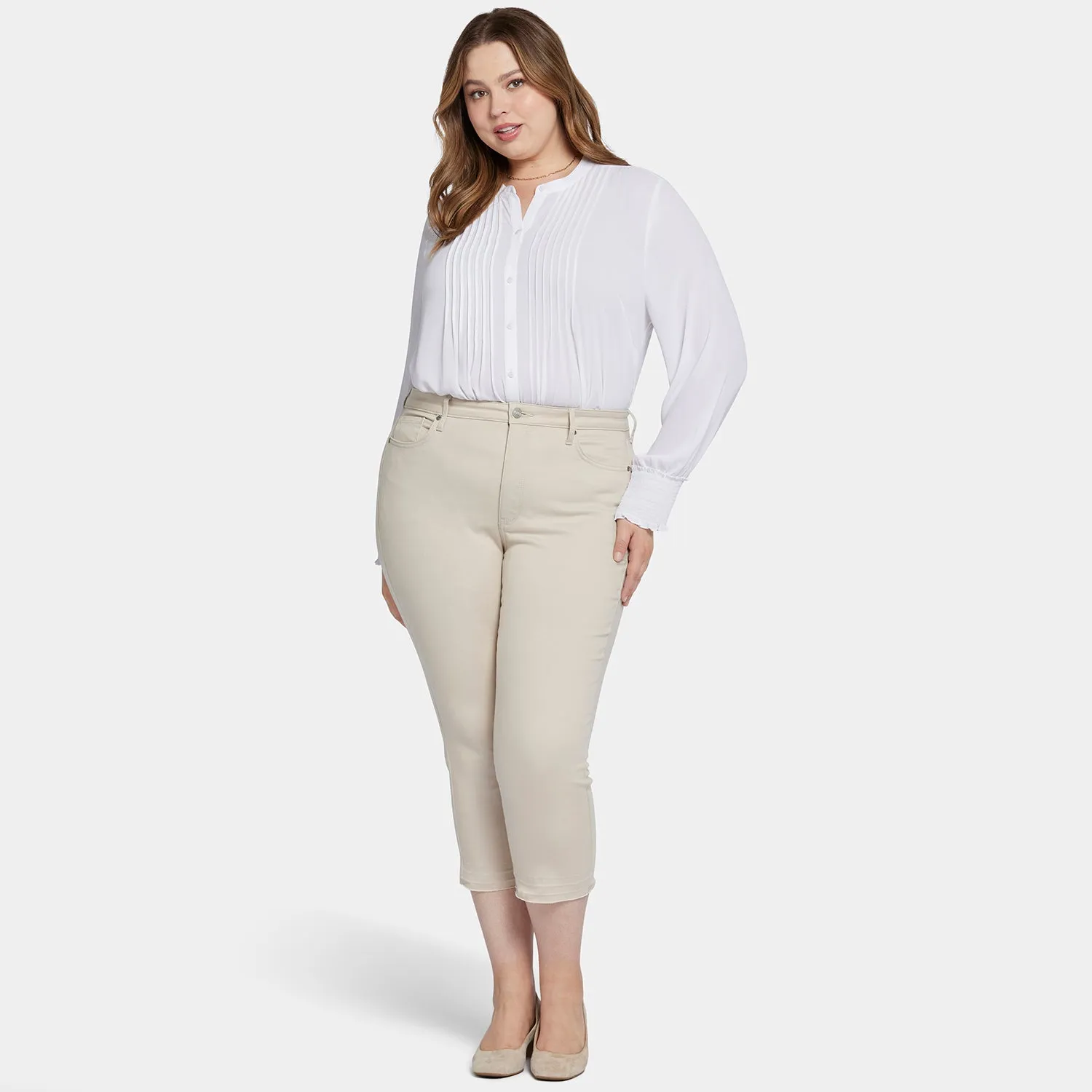 Chloe Capri Jeans In Plus Size - Feather