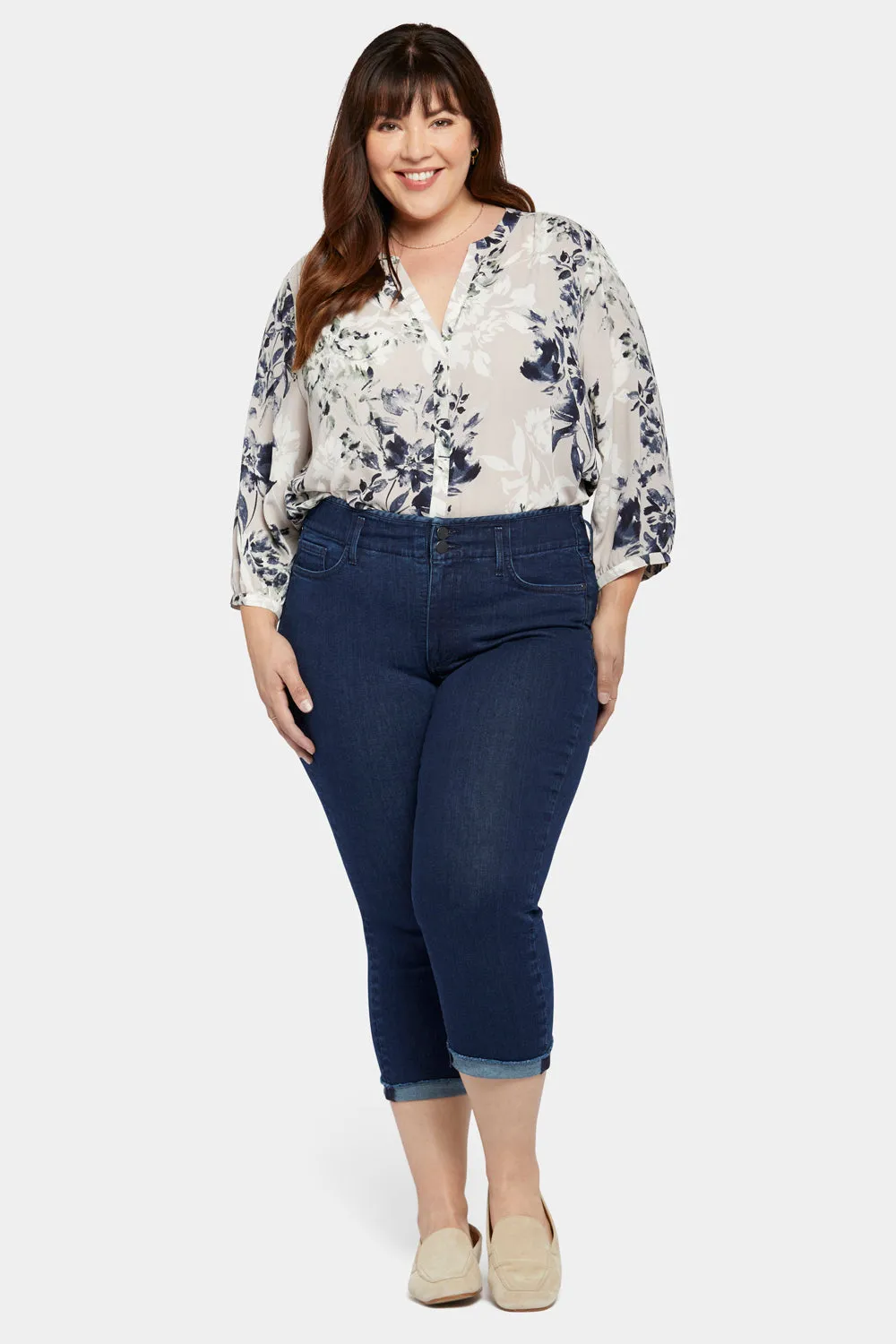 Chloe Capri Jeans In Plus Size - Mystique