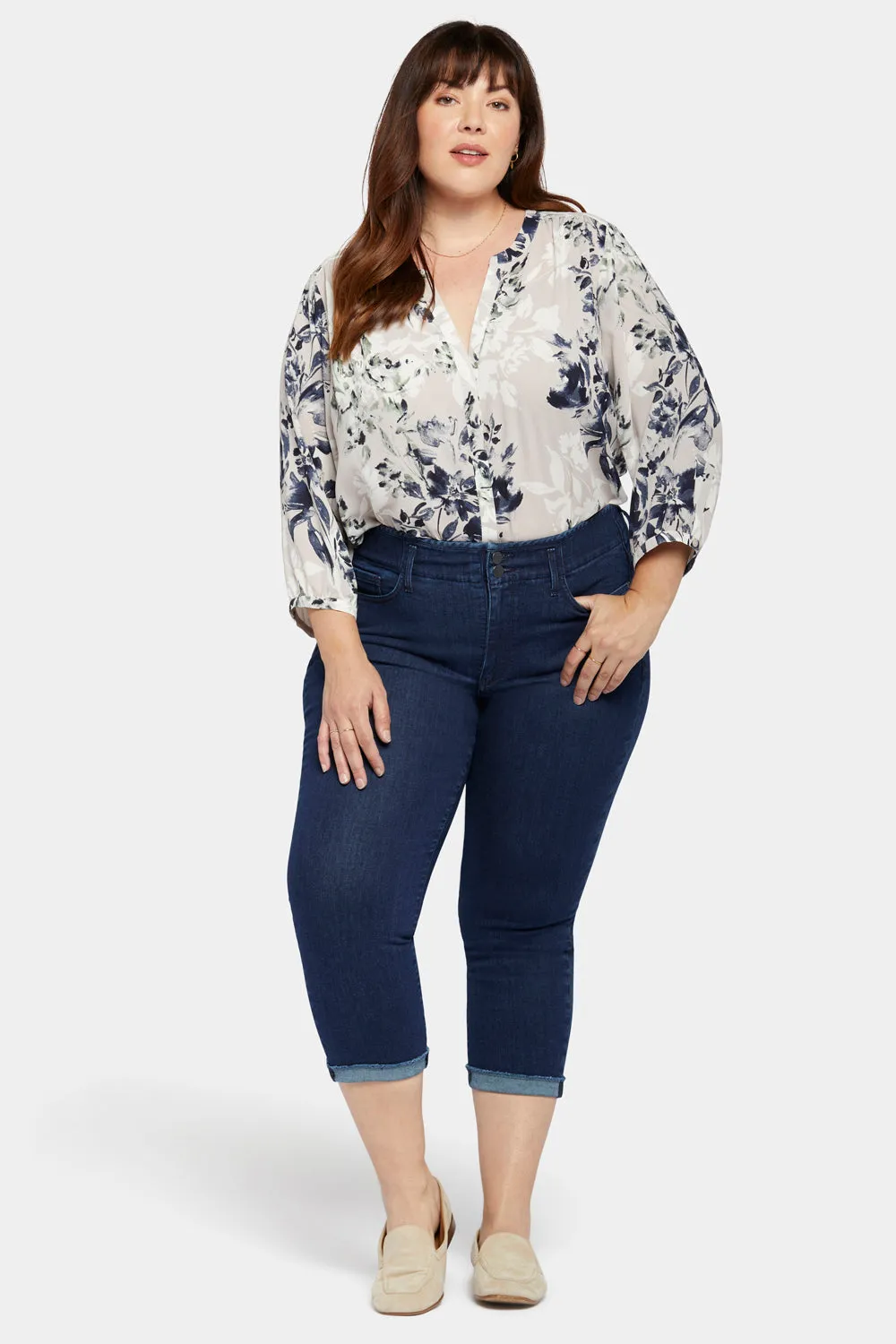 Chloe Capri Jeans In Plus Size - Mystique