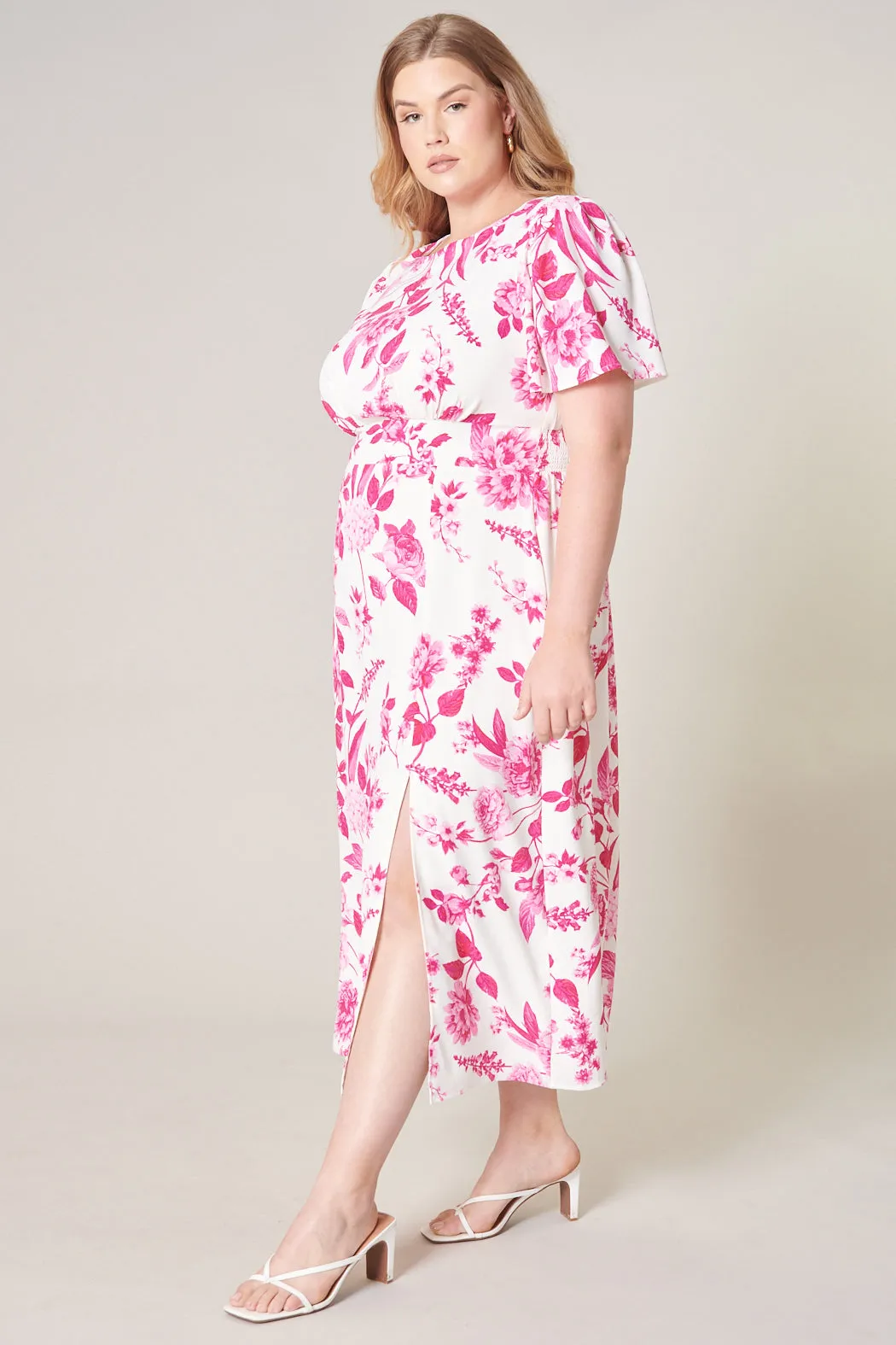 Clarice Bloom Floral Midi Dress Curve