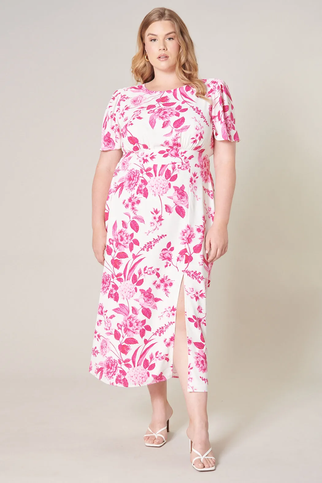 Clarice Bloom Floral Midi Dress Curve