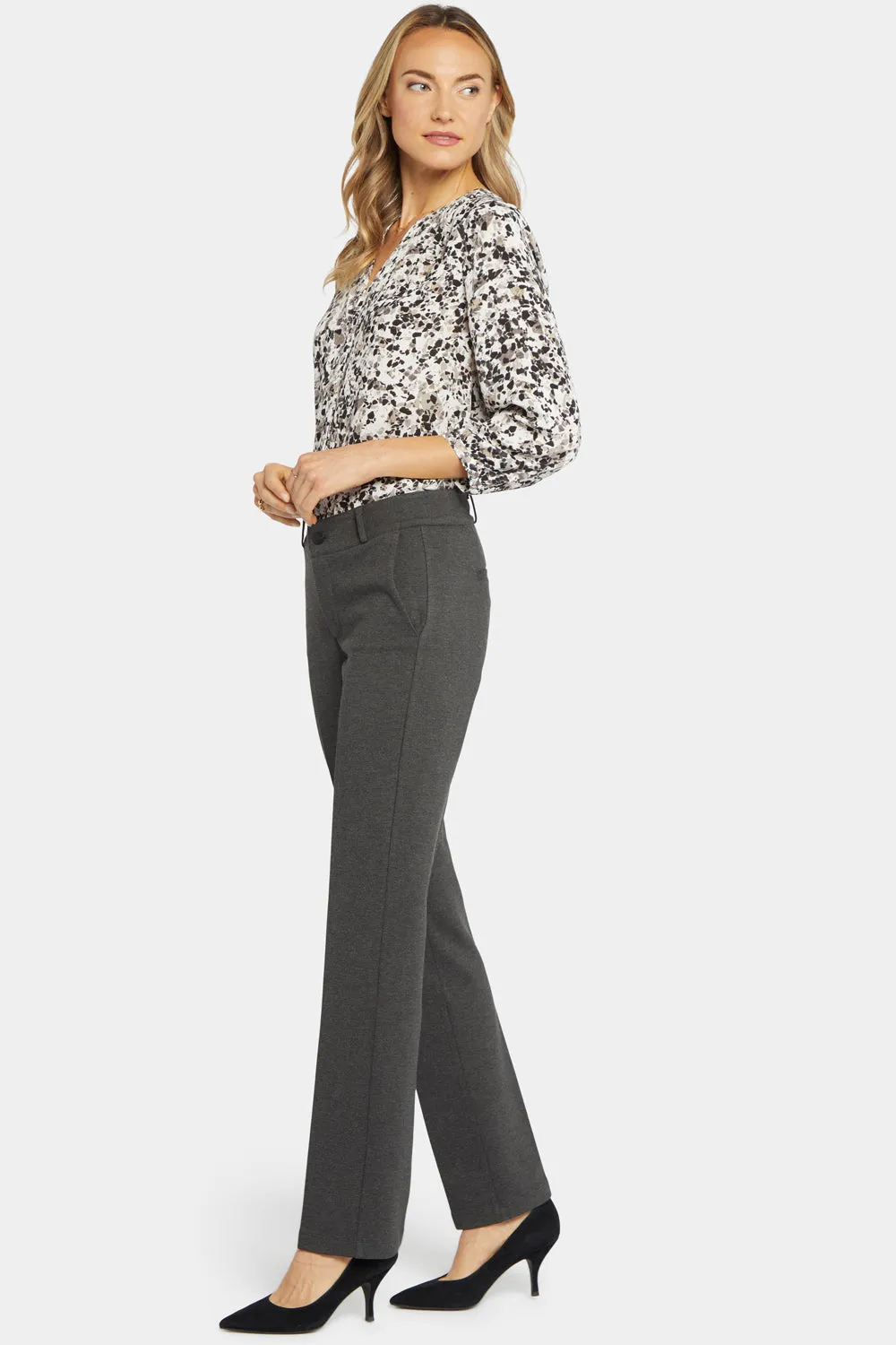 Classic Trouser Pants In Petite - Charcoal Heathered