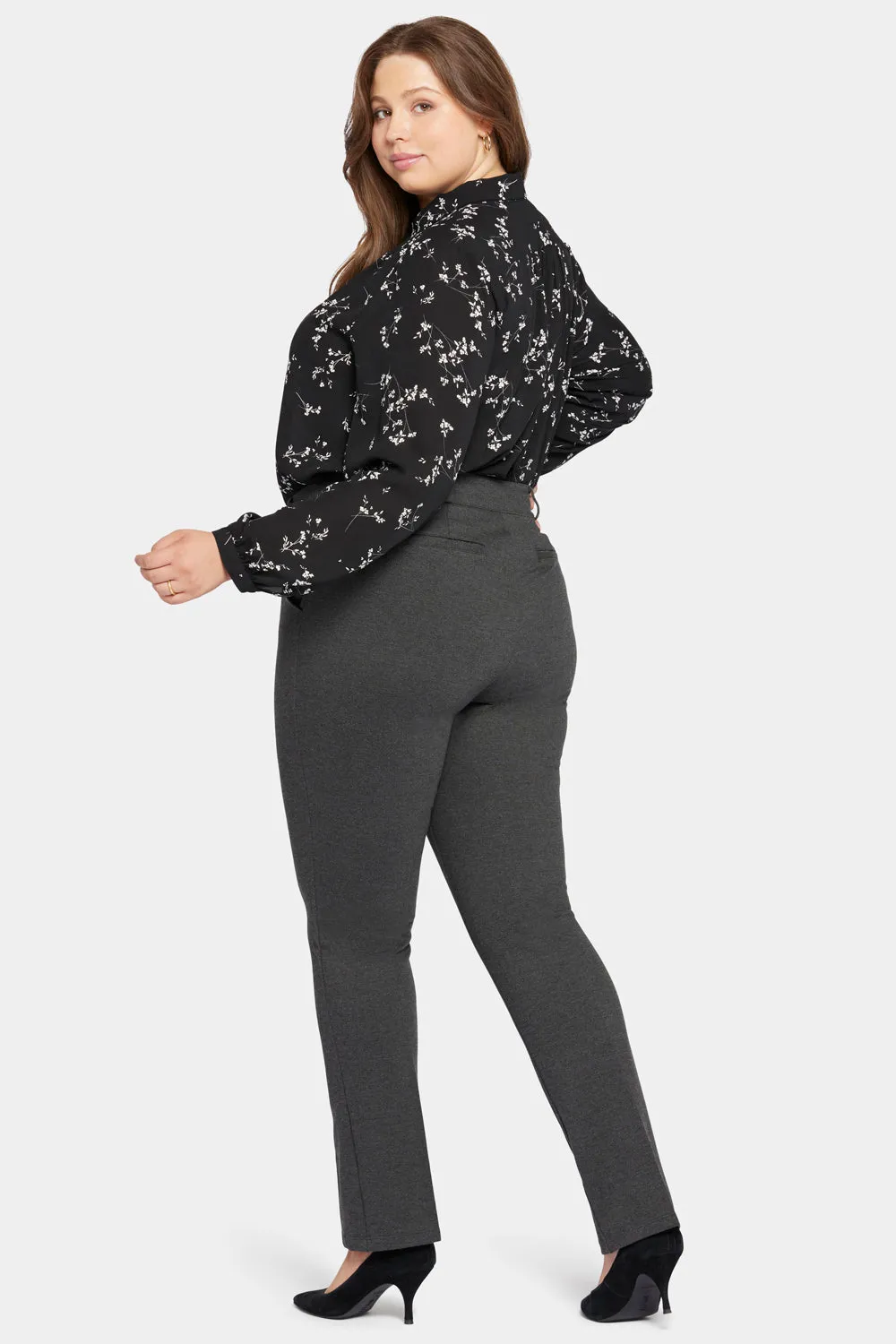 Classic Trouser Pants In Plus Size - Charcoal Heathered