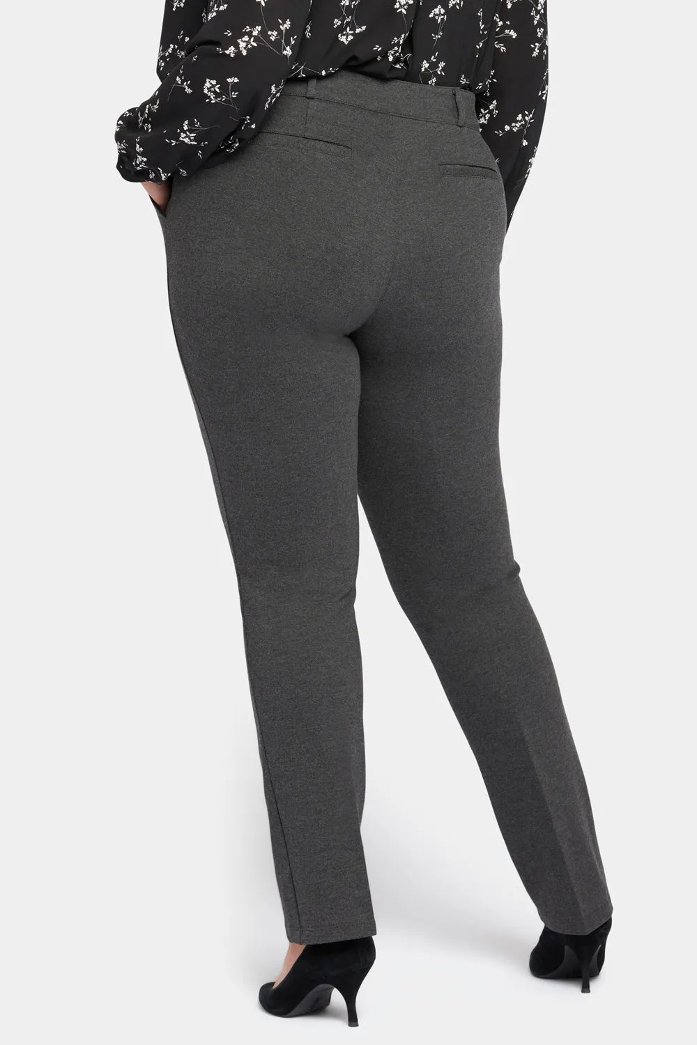 Classic Trouser Pants In Plus Size - Charcoal Heathered