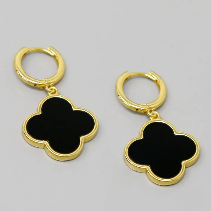 Clover Charm Mini Hoop Earrings