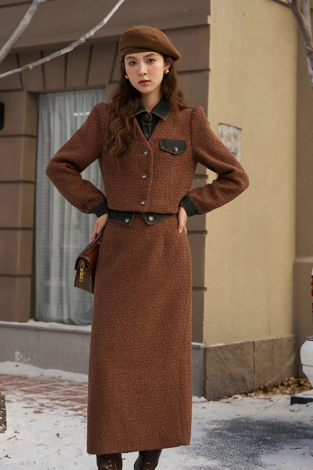 Coat and Skirt Suit Set