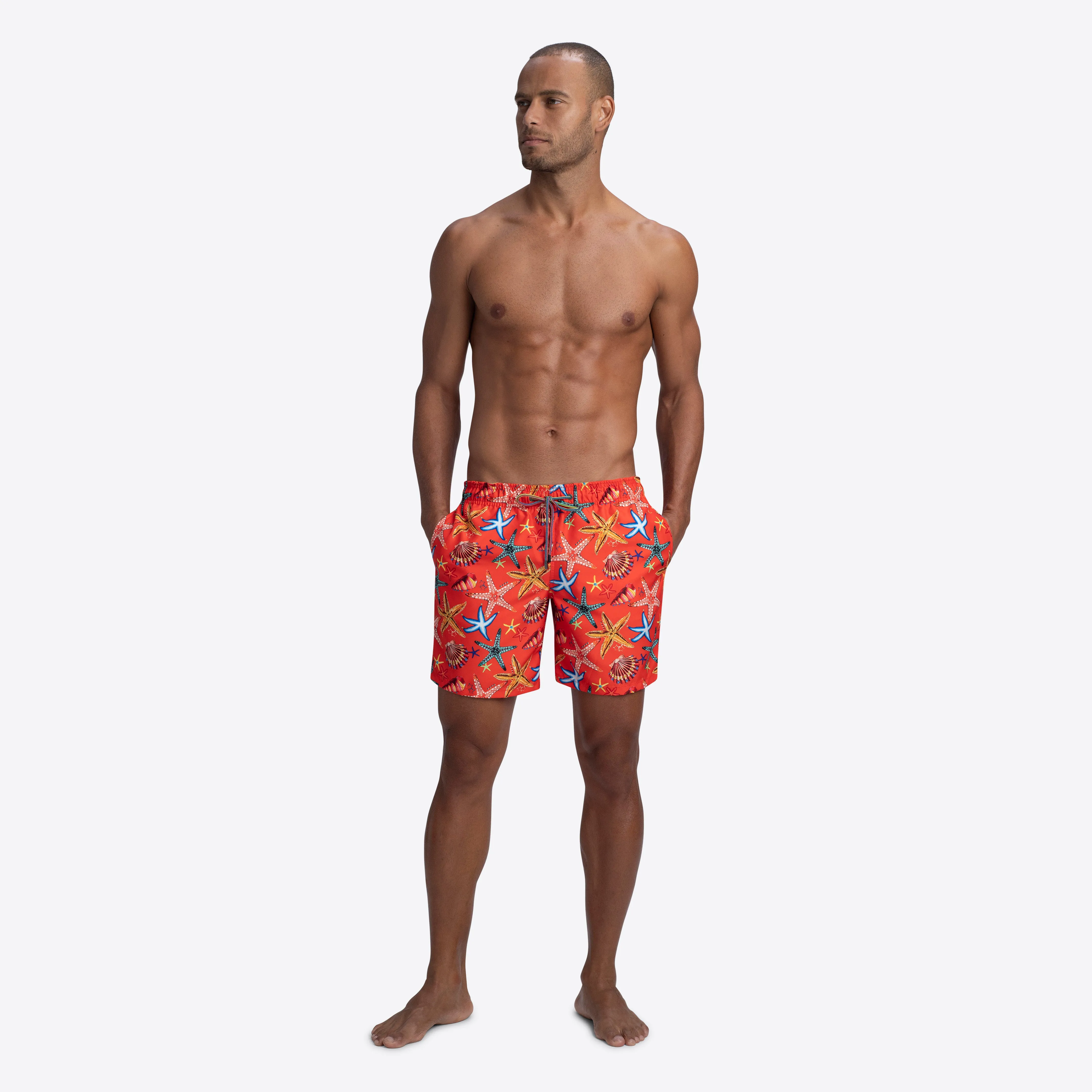 COSMO Seashell Print Swim Trunks