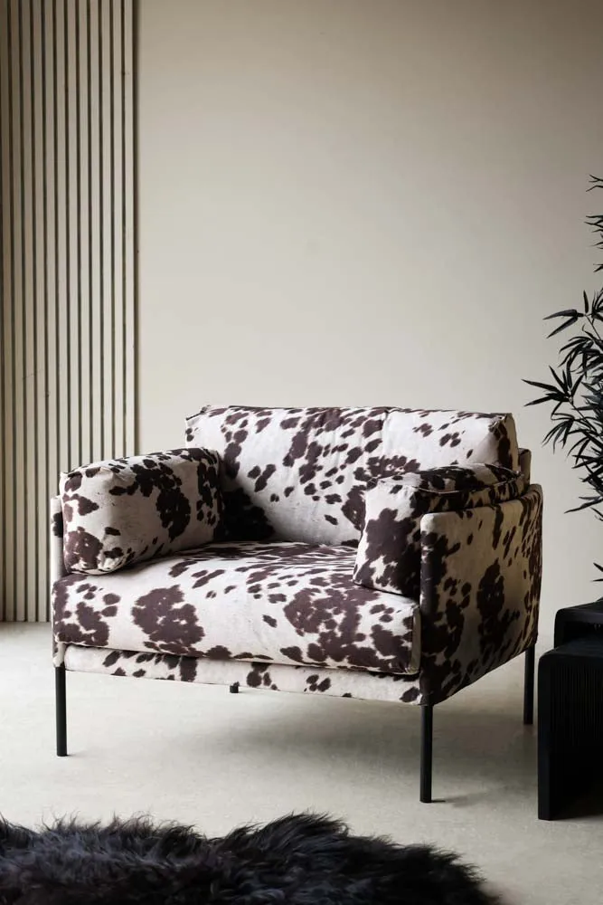 Cowhide Patterned Armchair