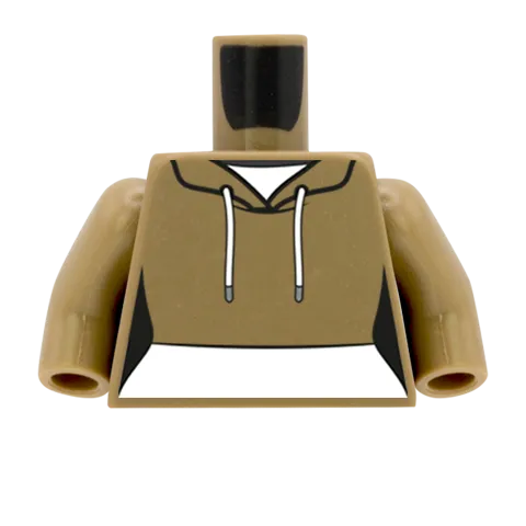 Cropped Hoodie Over T-Shirt - Custom Design Minifigure Torso