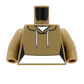 Cropped Hoodie Over T-Shirt - Custom Design Minifigure Torso