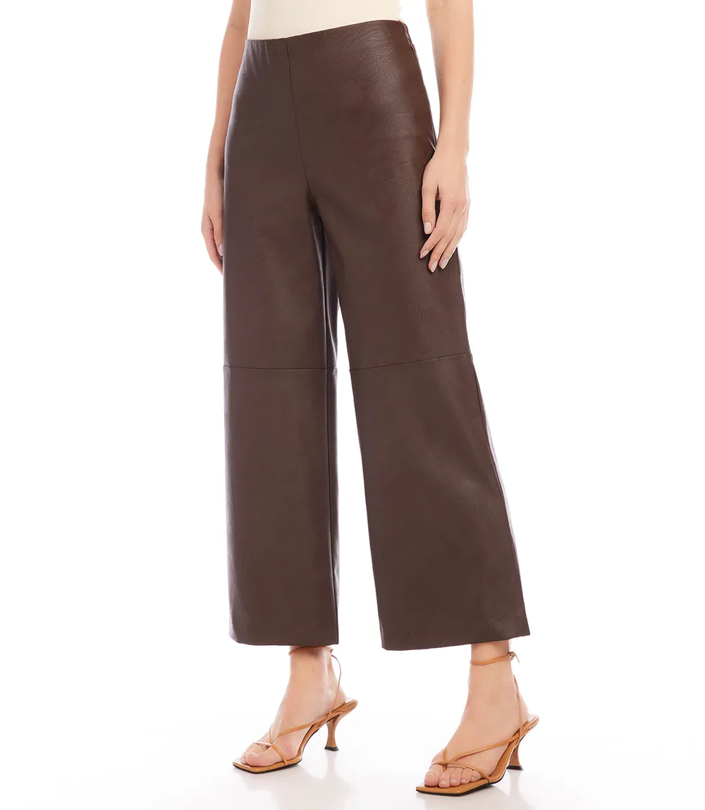 Cropped Vegan Leather Pants