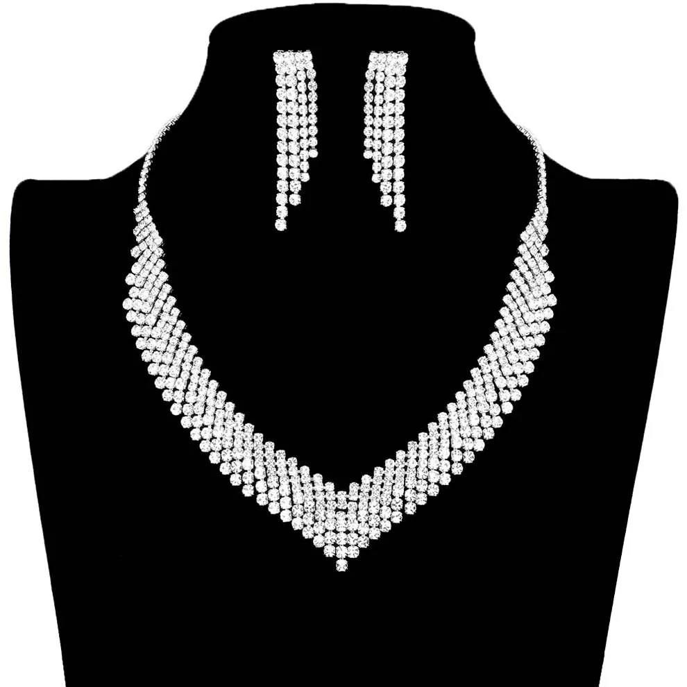 Crystal Rhinestone Pave Necklace