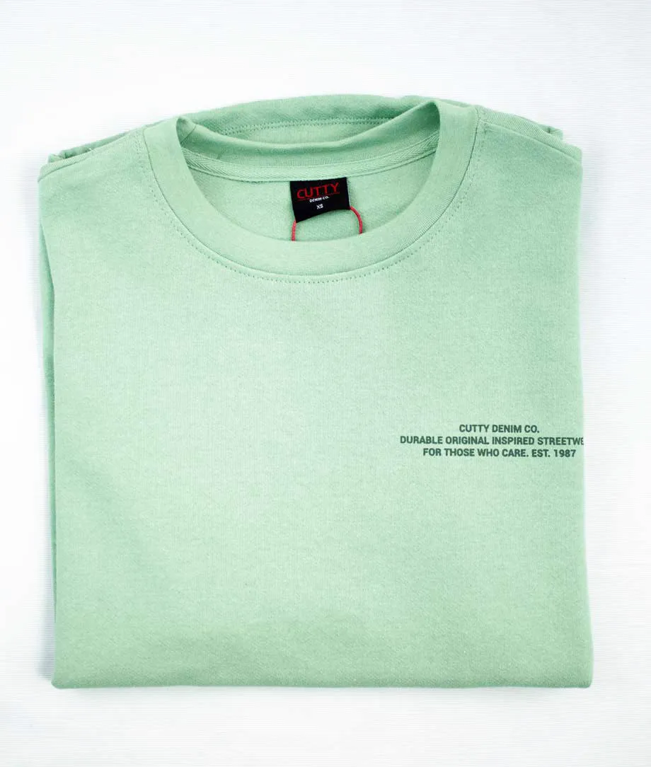 Cutty Slate Green Oversize Crew Neck