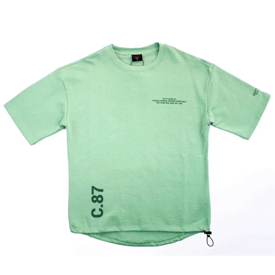 Cutty Slate Green Oversize Crew Neck