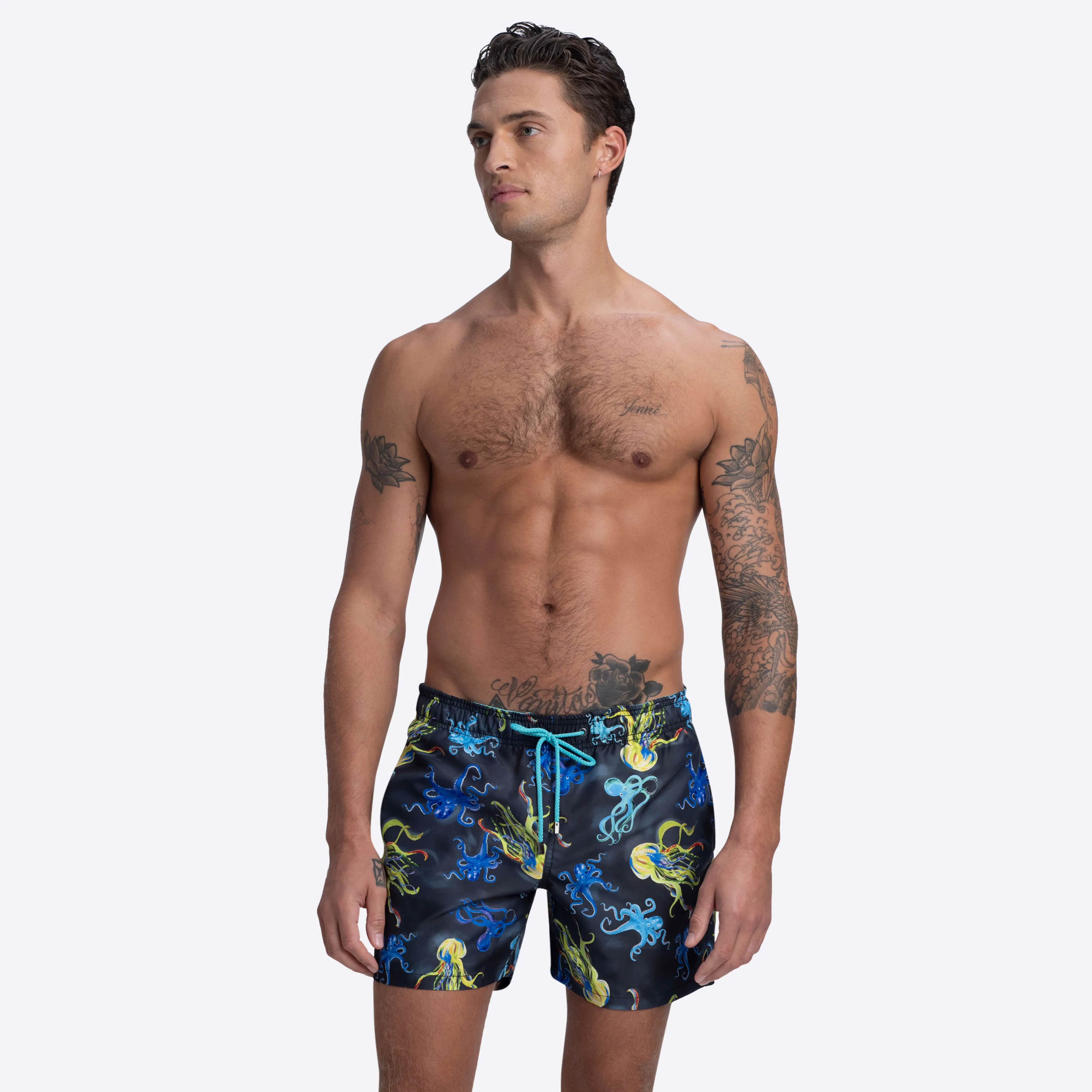 DELANO Octopus Print Swim Trunks