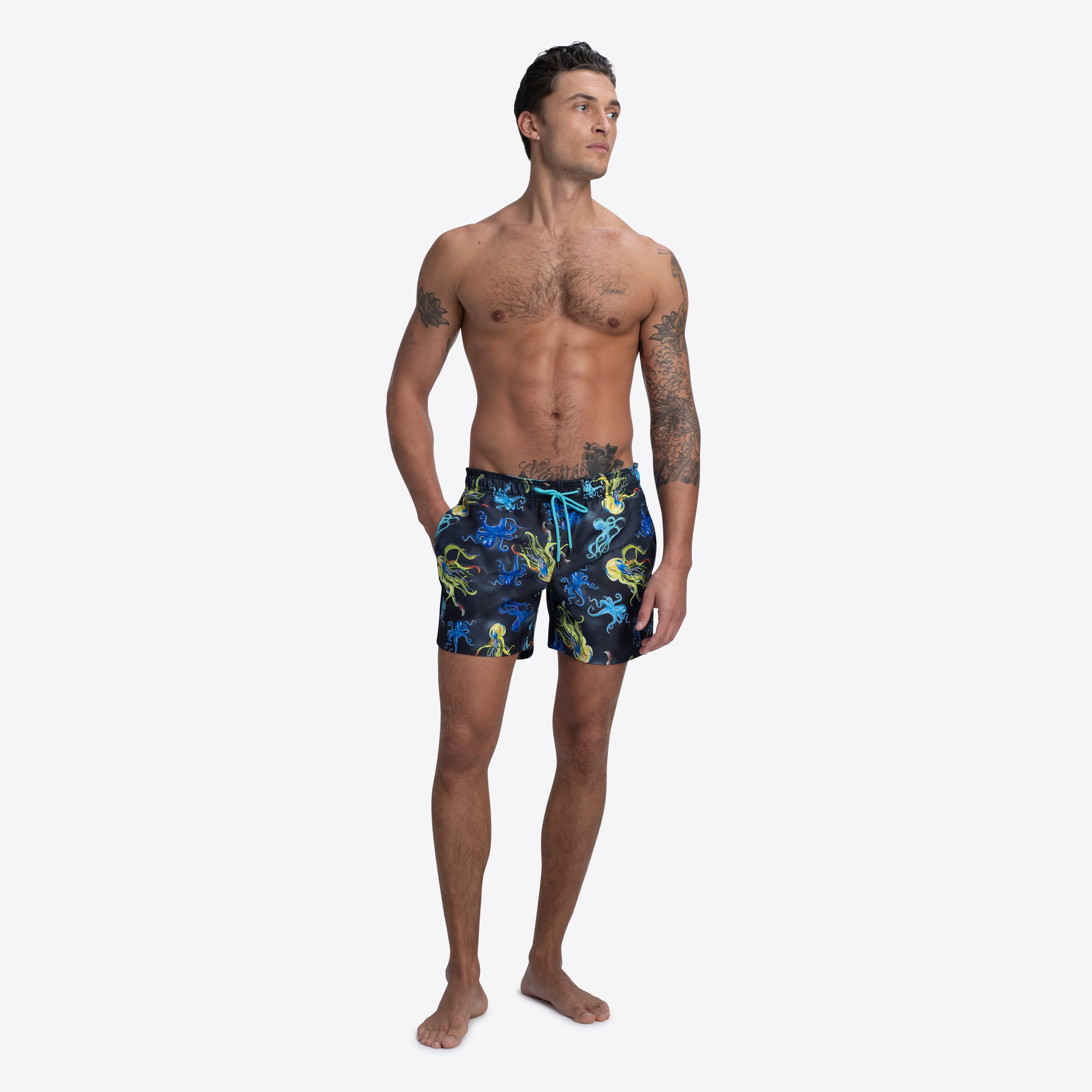 DELANO Octopus Print Swim Trunks