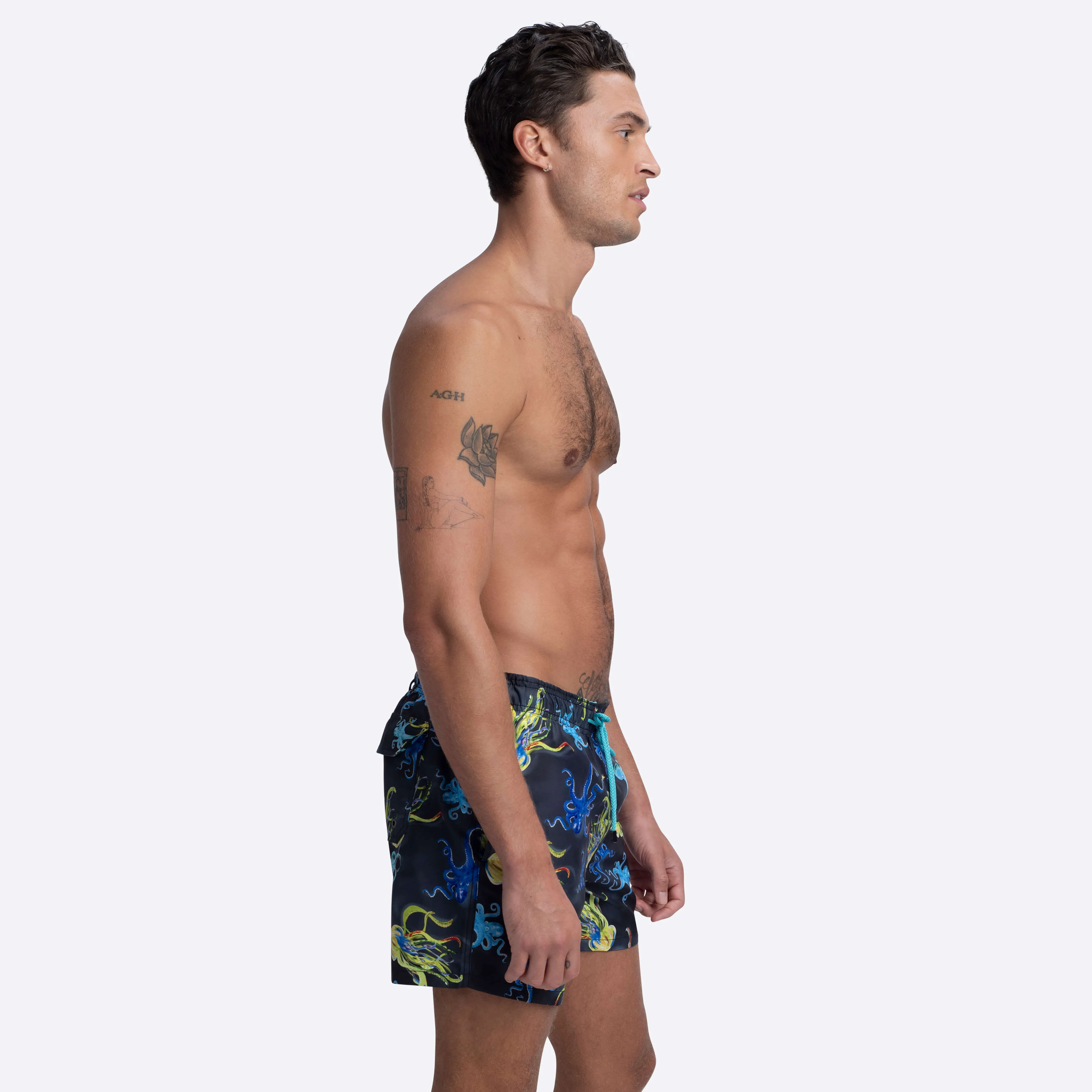 DELANO Octopus Print Swim Trunks