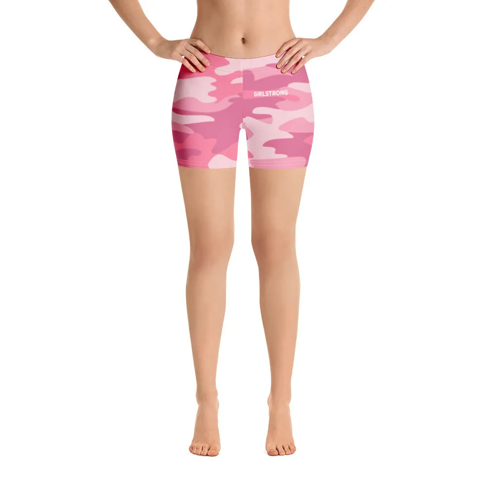 ELEVATED ESSENTIALS, SLIM AND SCULPT SHORTS PINK CAMO