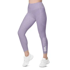 ELEVATED ESSENTIALS, THE PERFECT SIDE POCKET LEGGING PURPLE STRIPES